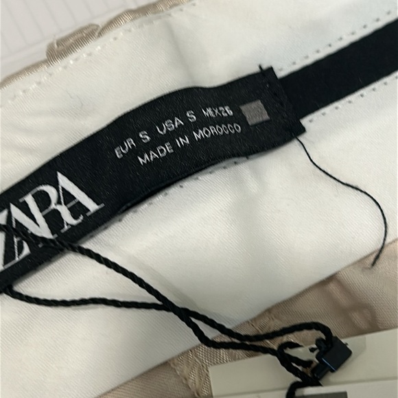 Zara Satin Trousers in Cream - Picture 4 of 7